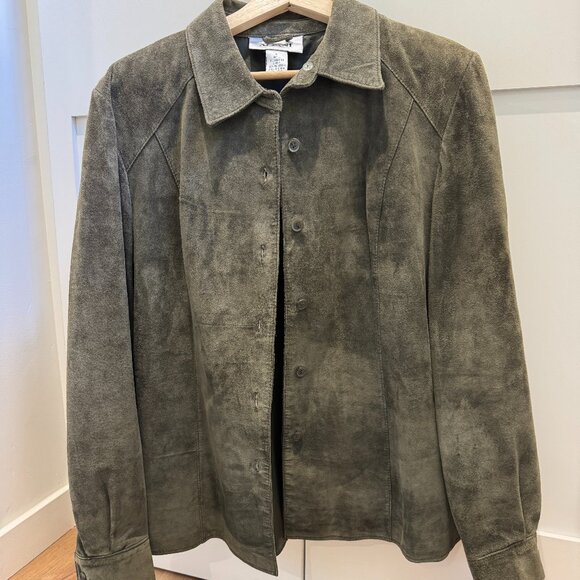 Alfani Green Suede Shirt Jacket – Women’s Large - Picture 2 of 13